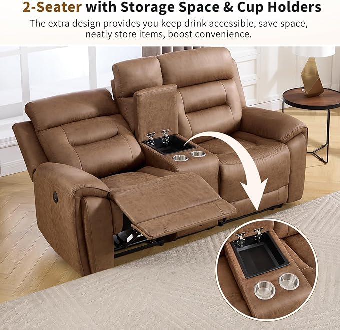 ANJ 2-Piece PU Leather Recliner Sofa Set