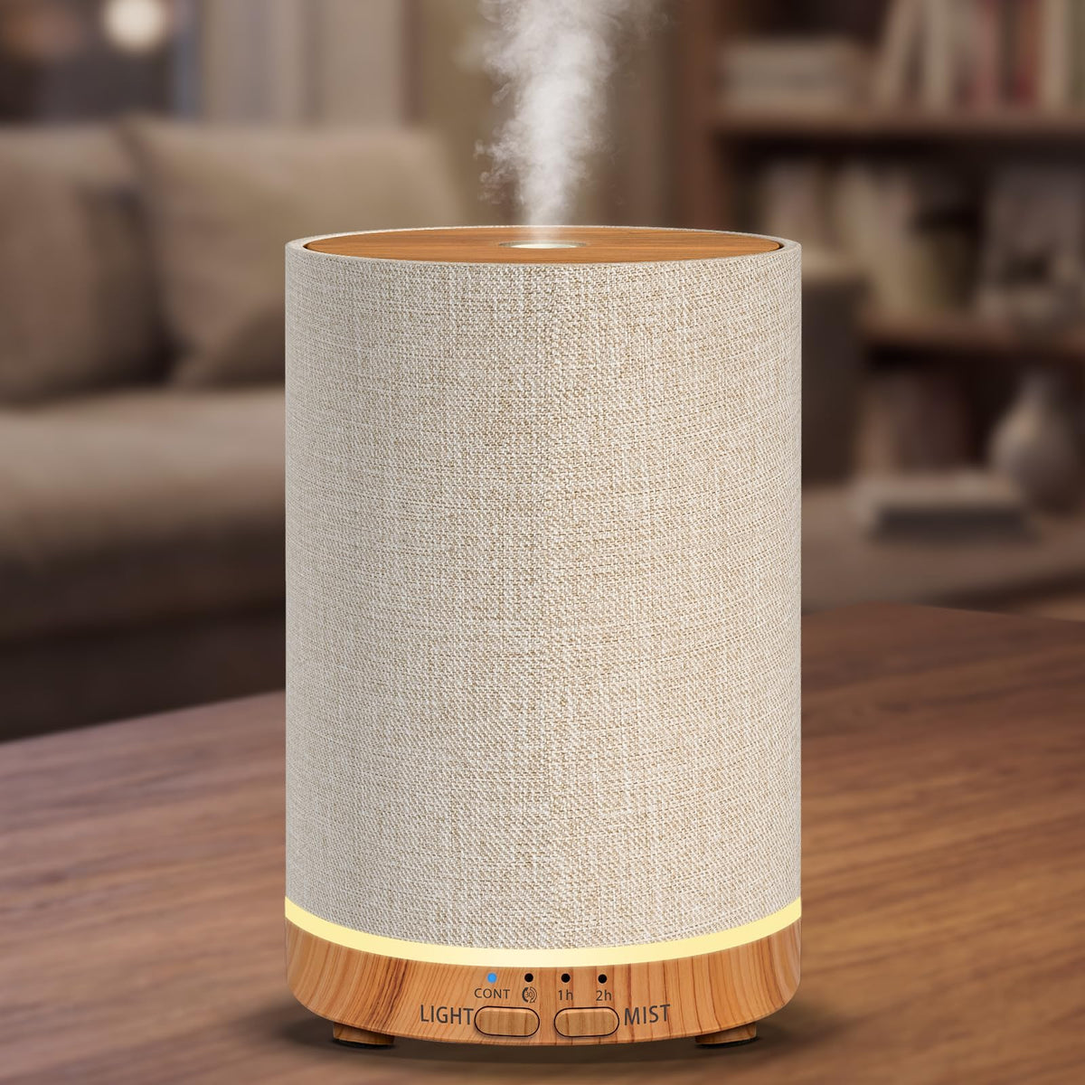 URPOWER 100ML Essential Oil Diffusers for Home with Linen Cover 7 Color Changing Lights, Timer & Auto-Off Scent Diffuser Oil Machine Humidifier Aromatherapy Air Diffusers for Bedroom, Office