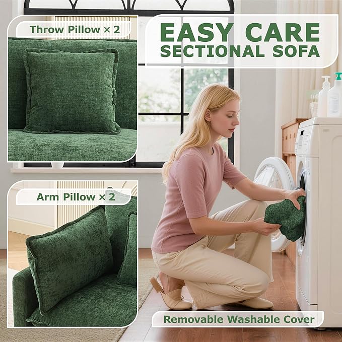 78" Modular Sectional Sofa, Cloud Couch Loveseat Sofa, Deep Seat Washable