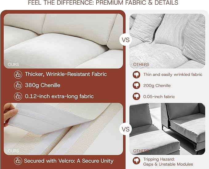 GRUSIGN 141'' Oversized Boneless Cloud Couch