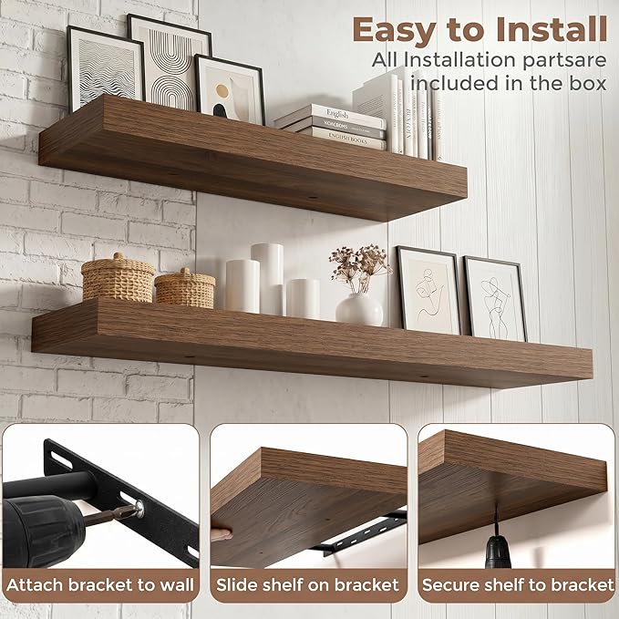 FLYJOE Floating Shelves for Wall, 40 Inch Floating Shelves Set of 2, Kitchen