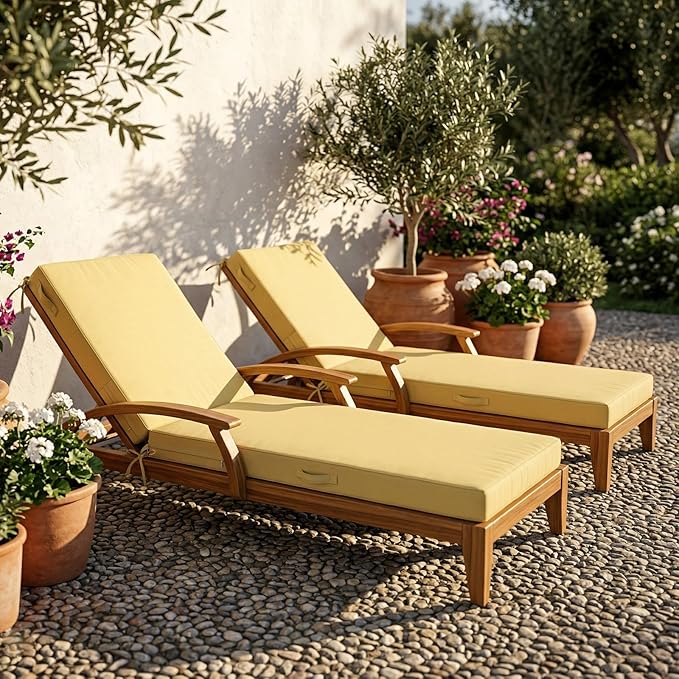 L'AGRATY Outdoor Lounge Chaise Cushion: 72x21x3 Inch Waterproof Lounge Chair