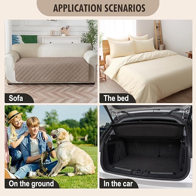 Genina Waterproof Couch Cover, Washable Anti-Slip 51 inch Loveseat Sofa Covers