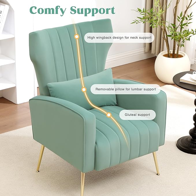 Modern Accent Chair Upholstered Living Room Chair, High Back Arm Chair