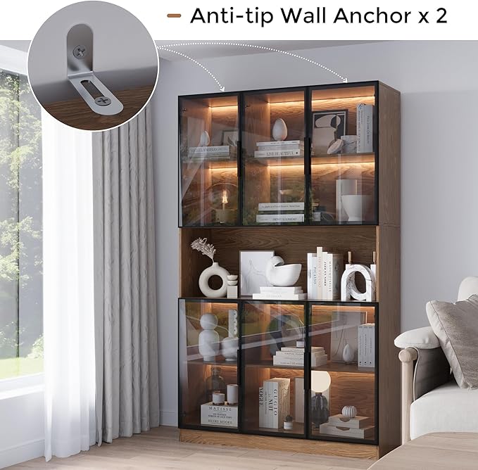 Mekminop Glass Doors Display Cabinet