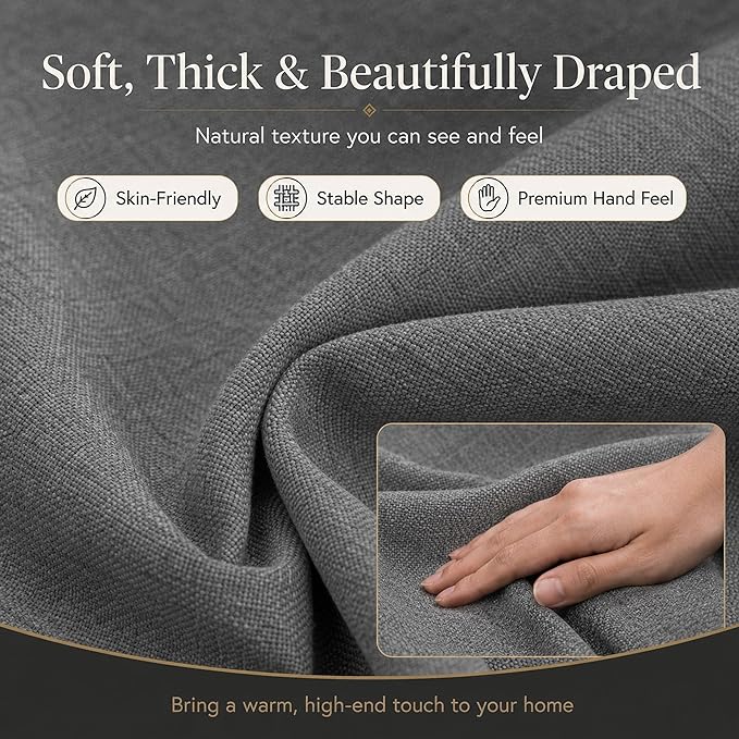 Mini Chenille Linen Blend Upholstery Fabric by the Yard, 57 Inch Wide Soft