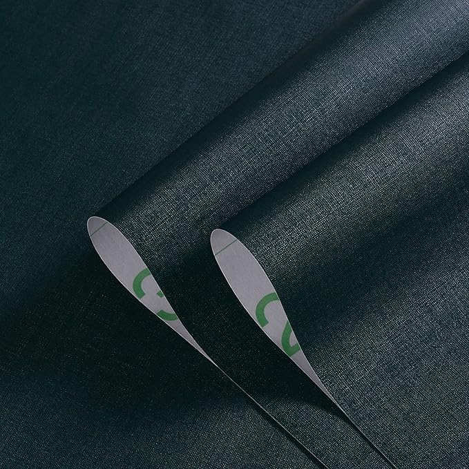 Dark Green Wallpaper Peel and Stick Textured Blackish Green Grasscloth Contact