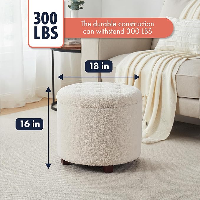 Ornavo Home Round Storage Ottoman