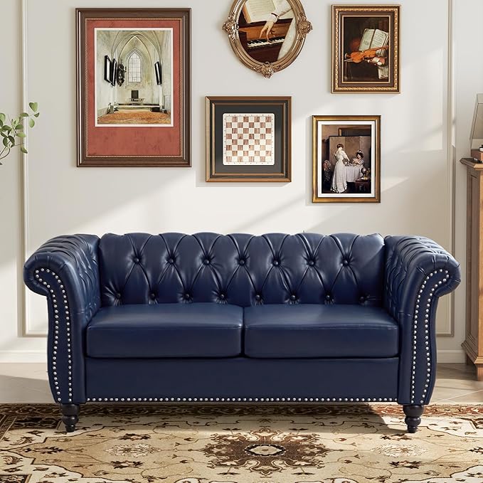 LEVNARY Chesterfield Loveseat, 2 Seater Tufted Couch