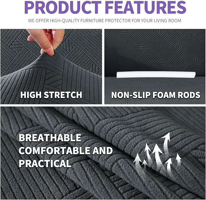 ZNSAYOTX Super Stretch Chair Slipcover, New Striped Sofa Chair Covers