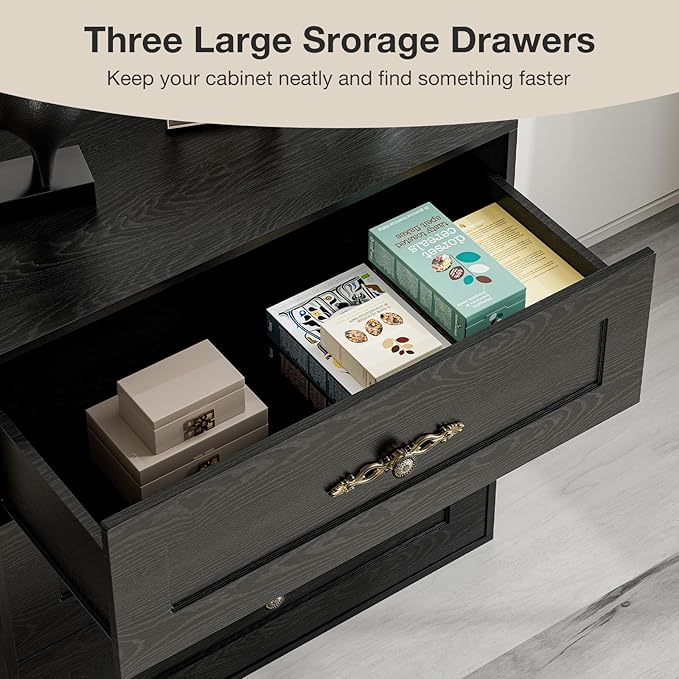 Wooden Dresser with 6 Large Drawers, Storage Cabinet Organizer Sideboard