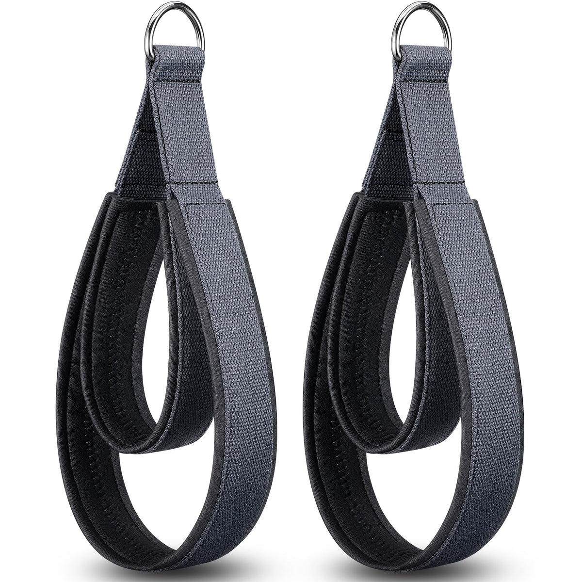 TOBWOLF Pro-Grade Scuba Fabric Pilates Straps - Premium Double Padded Loop D-Ring Handles for Reformer Machine, Sweat-Resistant & Enhanced Grip for Home Gym, Pilates & Fitness Workout (2PCS)