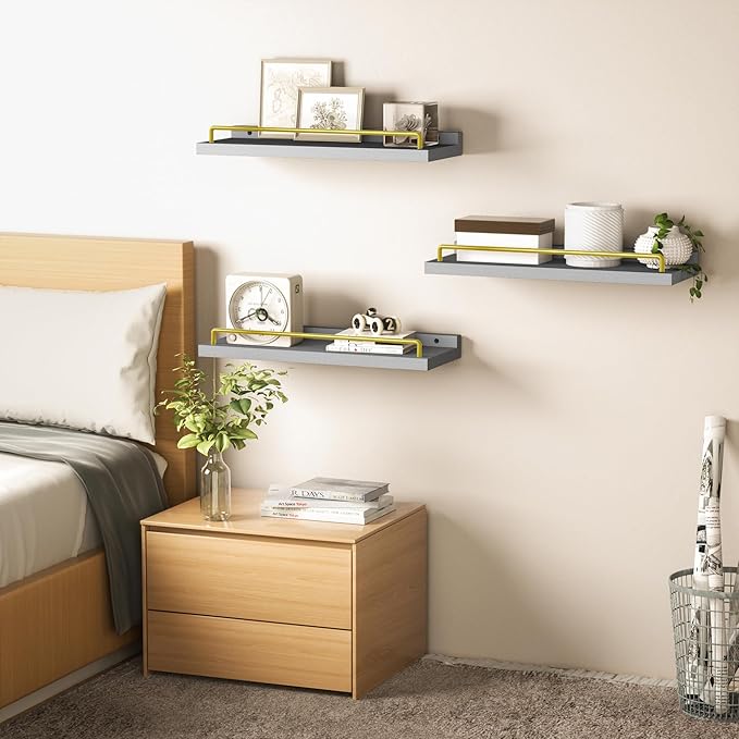RYOFOBETTO Floating Shelves for Wall Decor, Living Room, Picture Frames