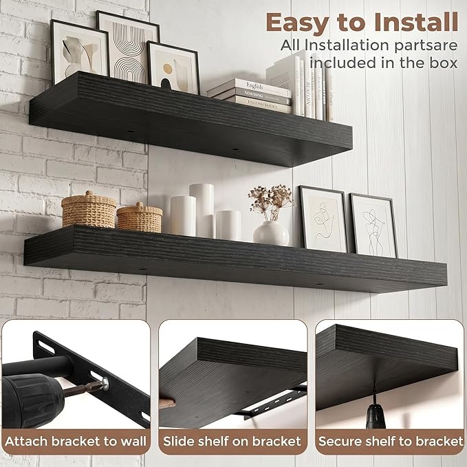 FLYJOE Floating Shelves for Wall, 30 Inch Floating Shelves Set of 2, Kitchen