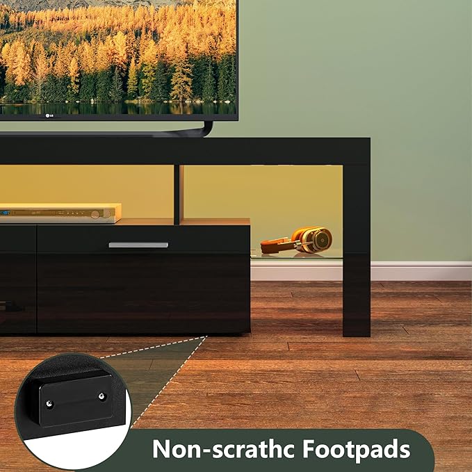 Clikuutory Modern Lighting 63 inch TV Stand