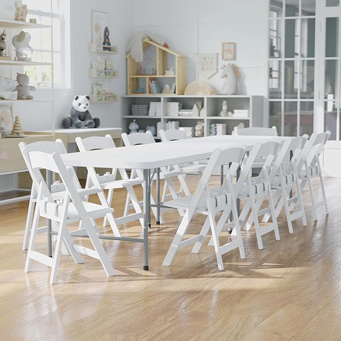 Flash Furniture HERCULES Kids White Resin Folding Chair