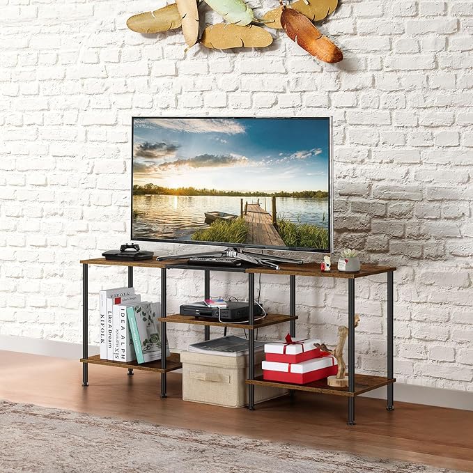 OYEAL Small TV Stand for Bedroom up to 50 inch Farmhouse TV Media Entertainment