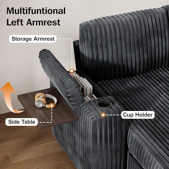 Vipbear 111" Modular Sectional Sleeper Sofa