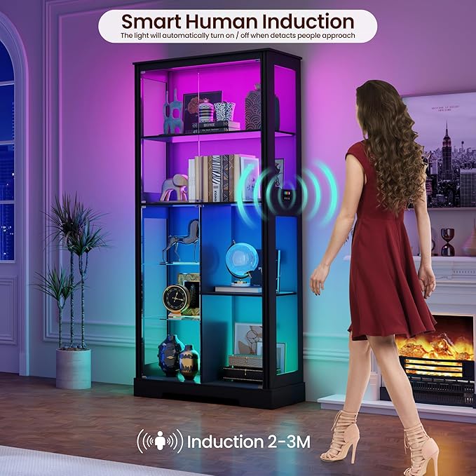 71” Glass Display Cabinet with RGB Light