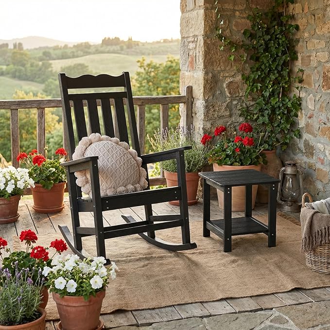 Stoog All-Weather Outdoor Rocking Chairs Set of 2, Oversized Rocking Chairs
