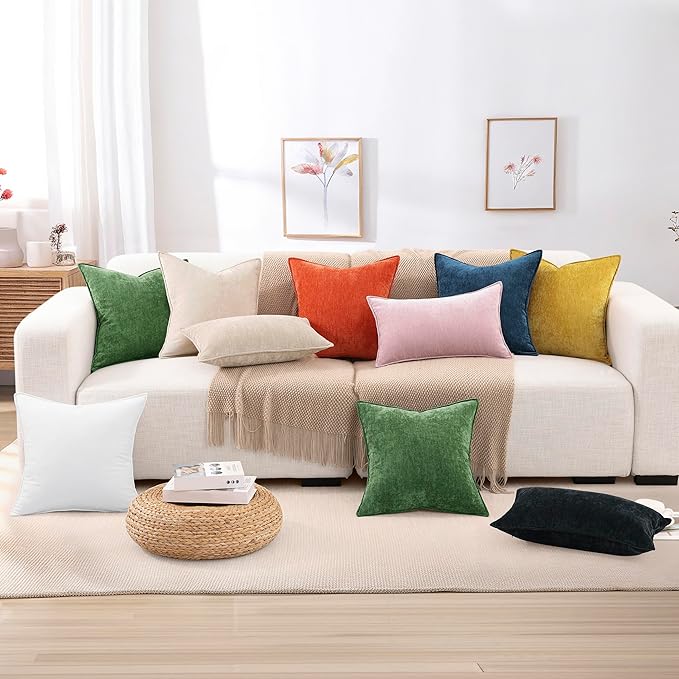 decorUhome Summer Couch Throw Pillow Covers 12x20 Set of 2, Decorative Soft