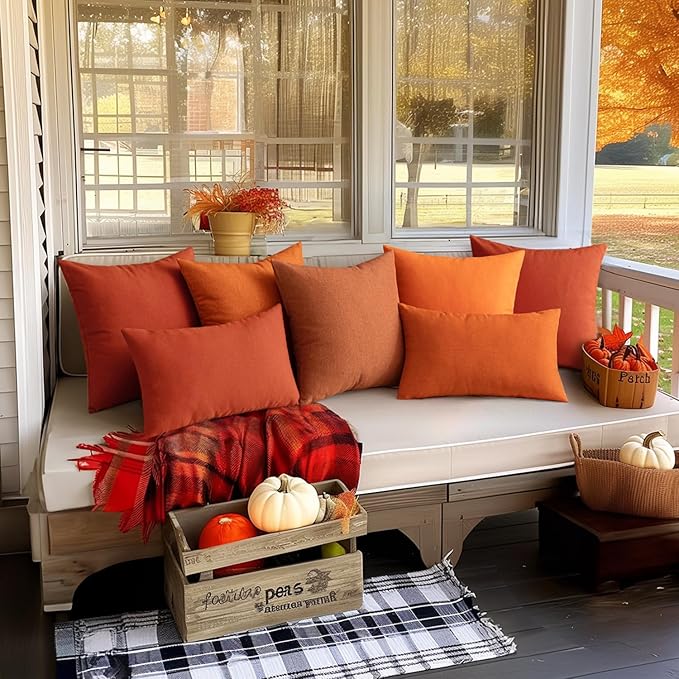 MIULEE Pack of 2 Decorative Outdoor Solid Waterproof Throw Pillow Covers Euro