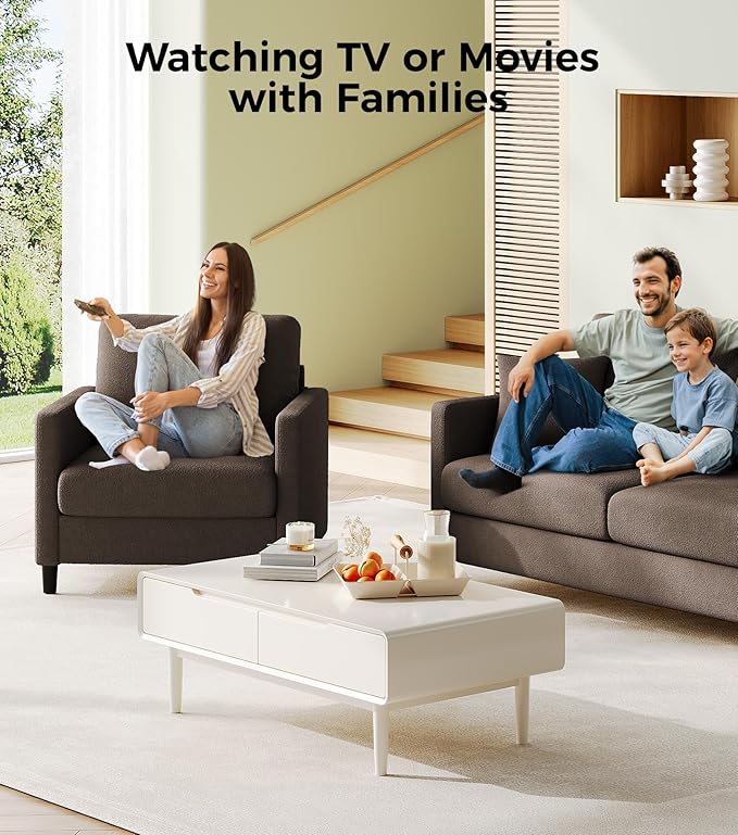 Welzona Sofa Accent Chair, Tool-Free Setup Living Room Accent Chairs, Comfy Arm