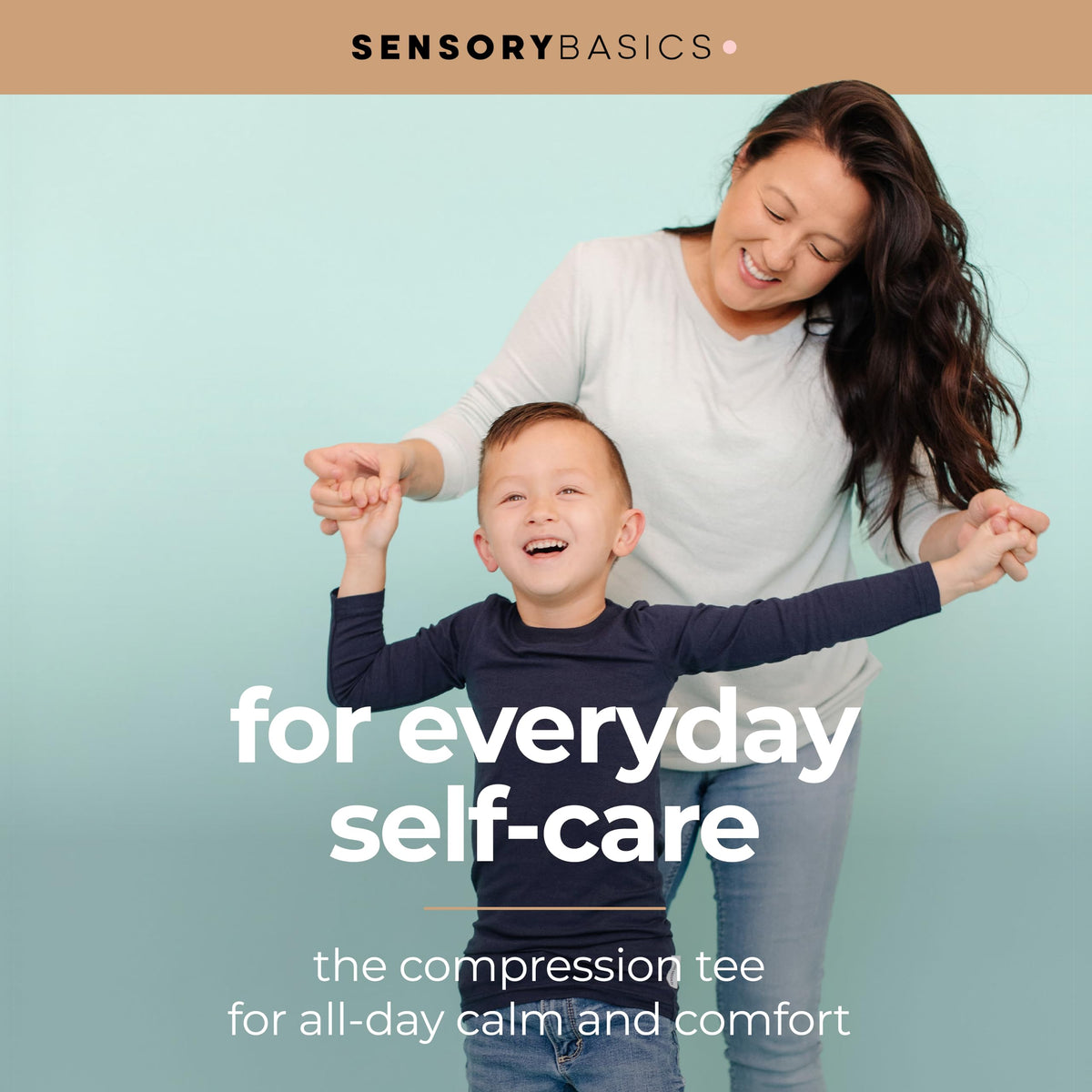 Sensory Basics Compression Tee - Gentle & Calming Compression Shirt for Kids & Teens - Stretchy Sensory Shirt - Organic Cotton & Spandex - Short Sleeve Compression Shirt for Boys & Girls - X-Small