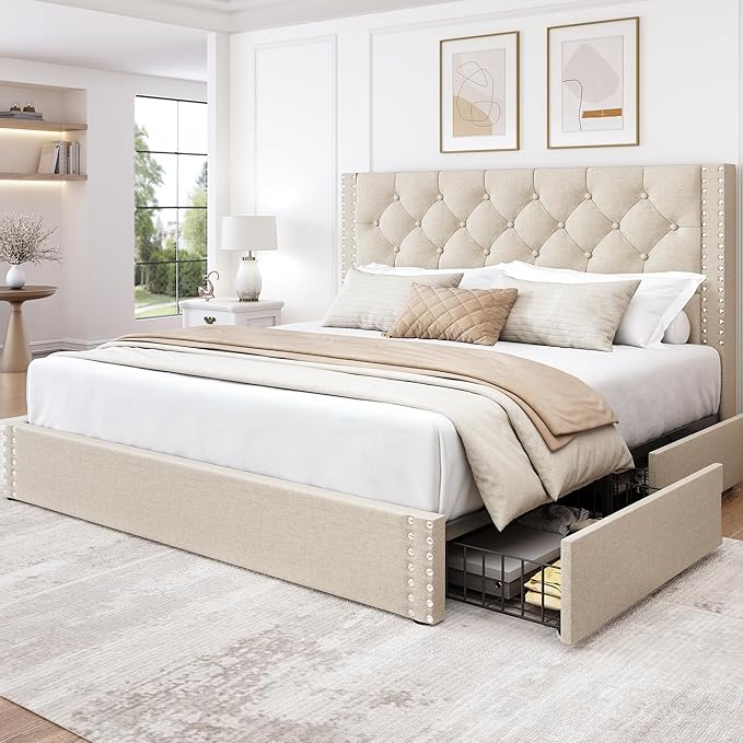 LARMACE Queen Size Bed Frame