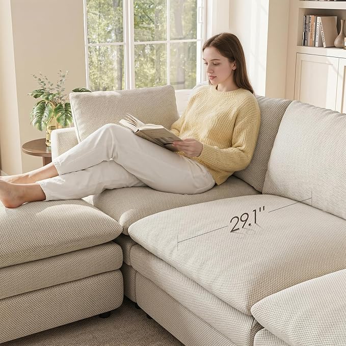 97" Modular Sectional Sofa, L Shaped Cloud Couches