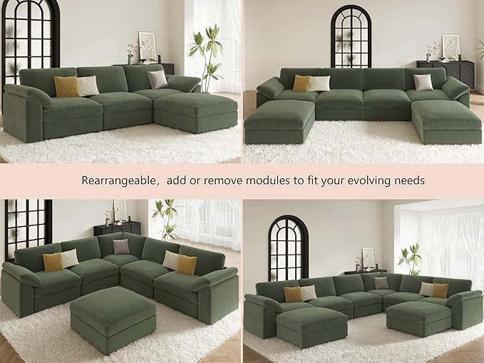 EASE MOOSE Oversized Sectional Modular Sofa, Large L Shape Sectional Couch Wide