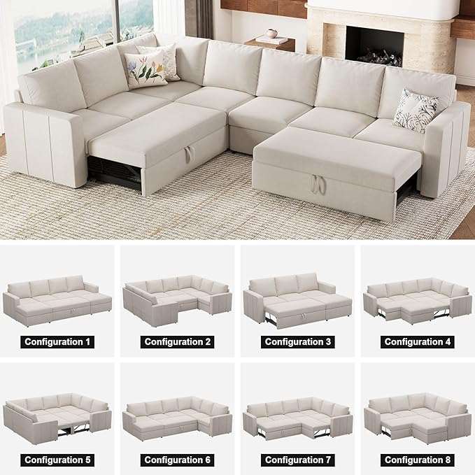 Belffin Modular Sectional Sleeper Sofa Bed