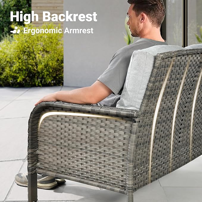 ovios 8-Piece Patio Furniture Set, Outdoor Wicker Sofa