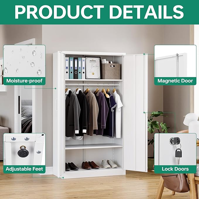 Letaya Metal Wardrobe Cabinets