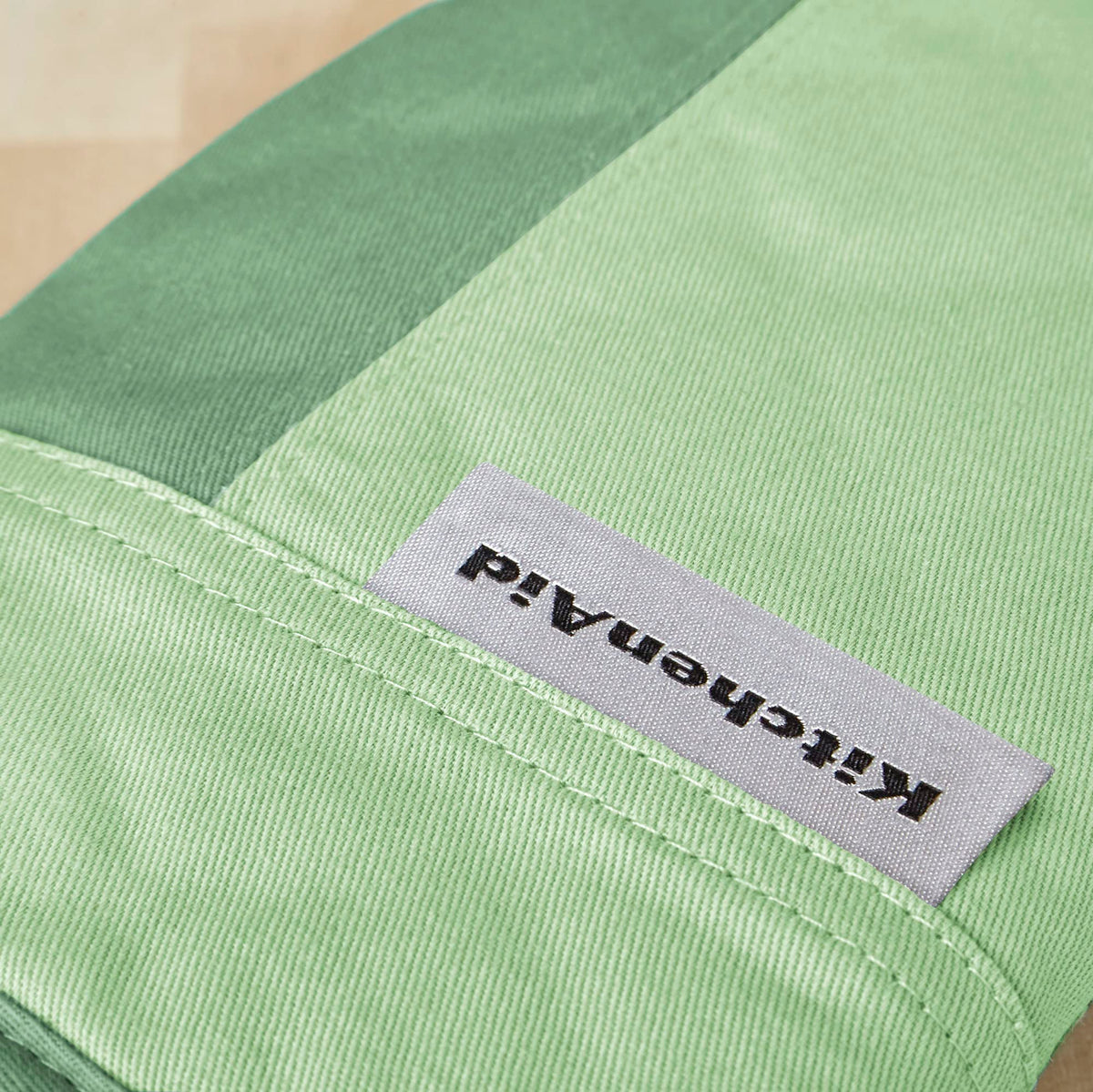 KitchenAid Beacon Two-Tone Non-Slip Oven Mitt Set, Pistachio/Graphite Green, 5.75"x13", 2 Piece