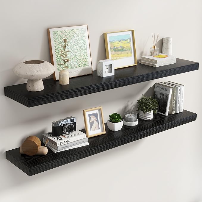 Dreamland 55 Inch Black Floating Shelves