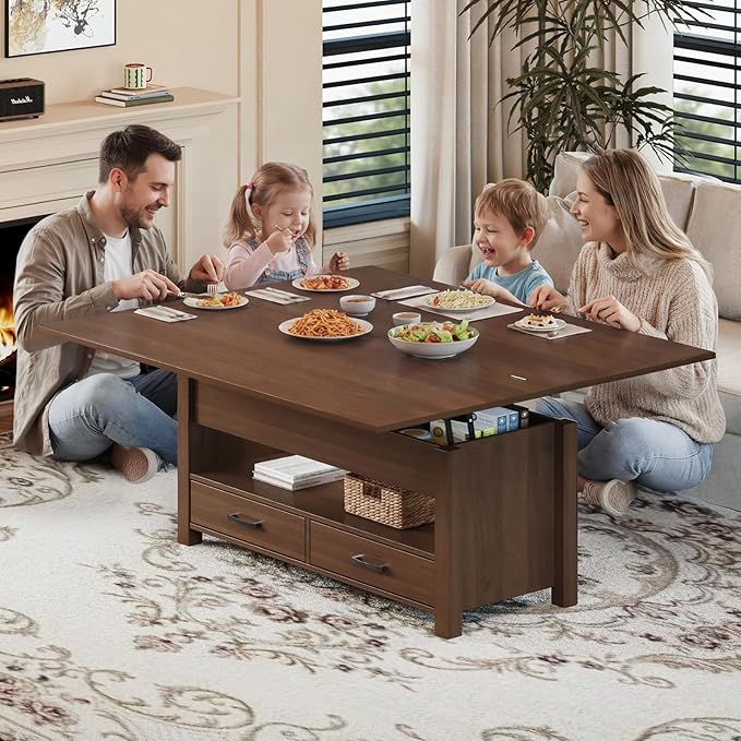 Garvee 40" Coffee Table Lift Top, Converts to Dining Table