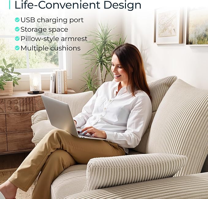 LINSY HOME Oversized Sectional Sleeper Sofa