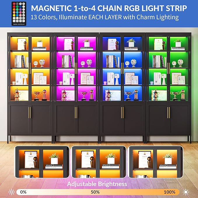 6-Tier Glass Display Cabinet