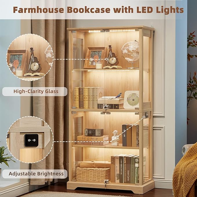 LELELINKY Farmhouse Display Cabinet