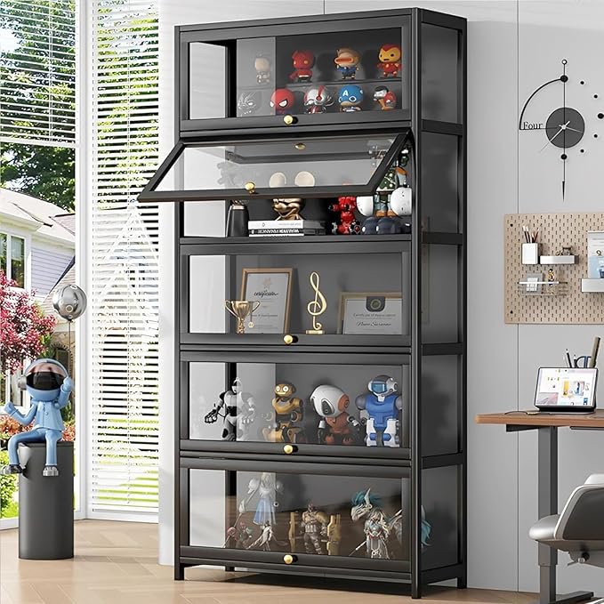 Display Cabinet with Acrylic Glass Doors 67.7'' Tall Curio Cabinet