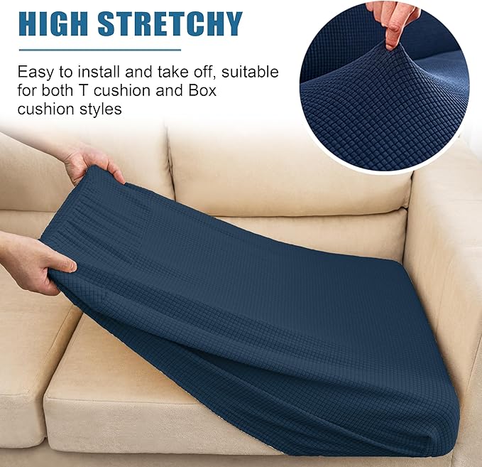 Water Repellent Couch Cushion Cover 3 Pieces Sofa Seat Cushion Covers, Stretch