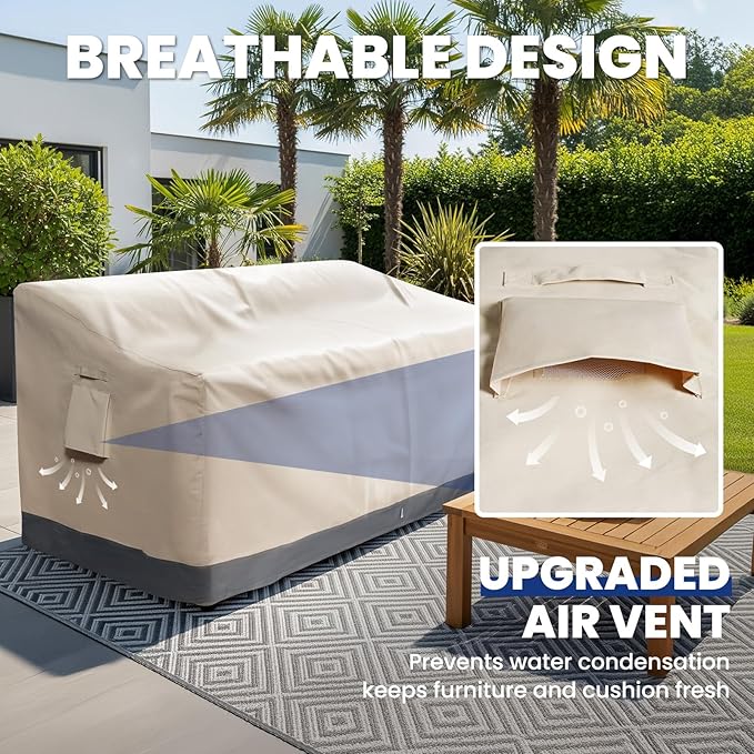 Extra Heavy Duty Outdoor Couch Cover Waterproof Up to 8000pa, Large 3-Seater