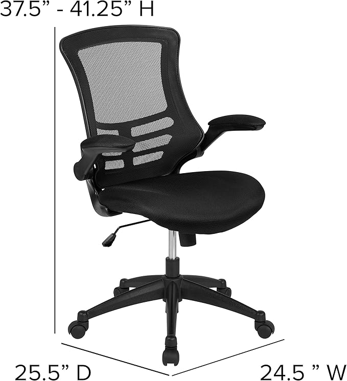 Flash Furniture Kelista Mid-Back Black Mesh Swivel Ergonomic Task Office Chair