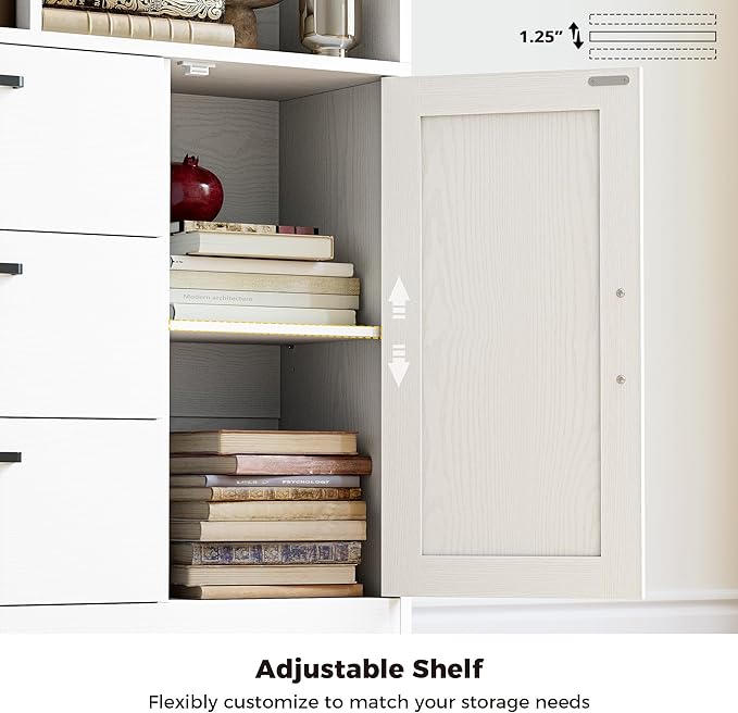 IRONCK Bookshelf, 70.9 Inch Tall Bookcase, 3-Tier Bookshelves