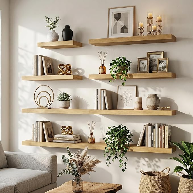 FLYJOE Floating Shelves for Wall, 20 Inch Floating Shelves Set of 2, Kitchen