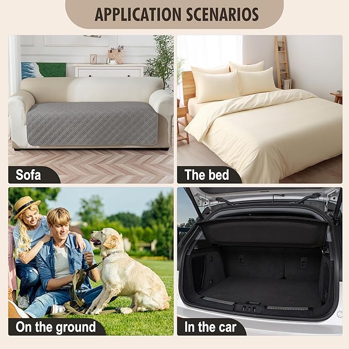 Genina Waterproof Couch Cover, Washable Anti-Slip 51 inch Loveseat Sofa Covers