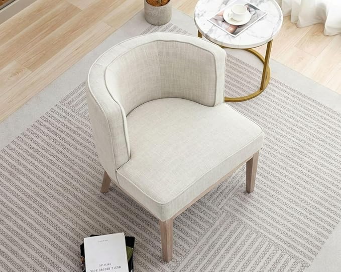 Beige Barrel Chairs Set of 2