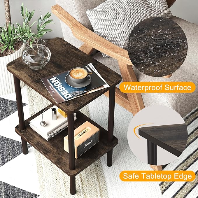 Apicizon 2 Tier End Table Set of 2, Small Side Table