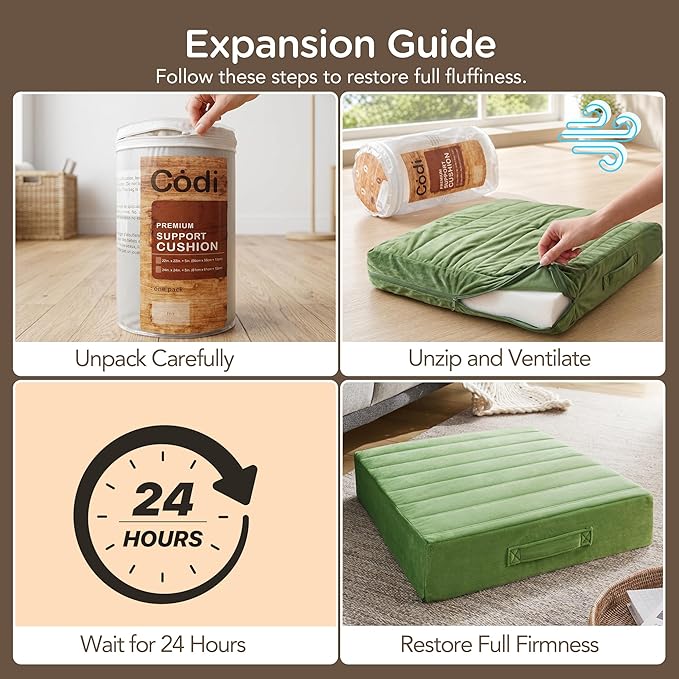 Codi Thick Replacement Couch Cushions 2 Sets, Upholstery Foam